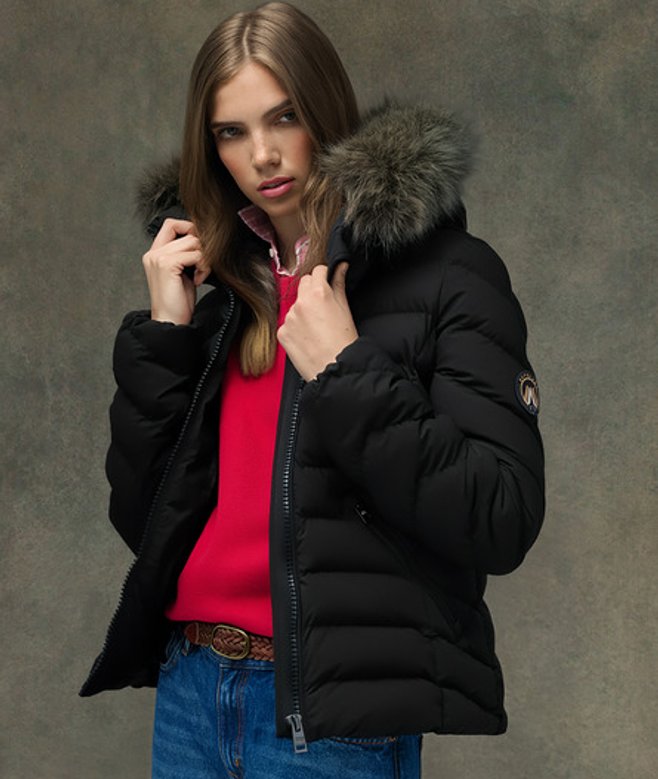 Fuji Gewatteerde Jas met Bontkraag