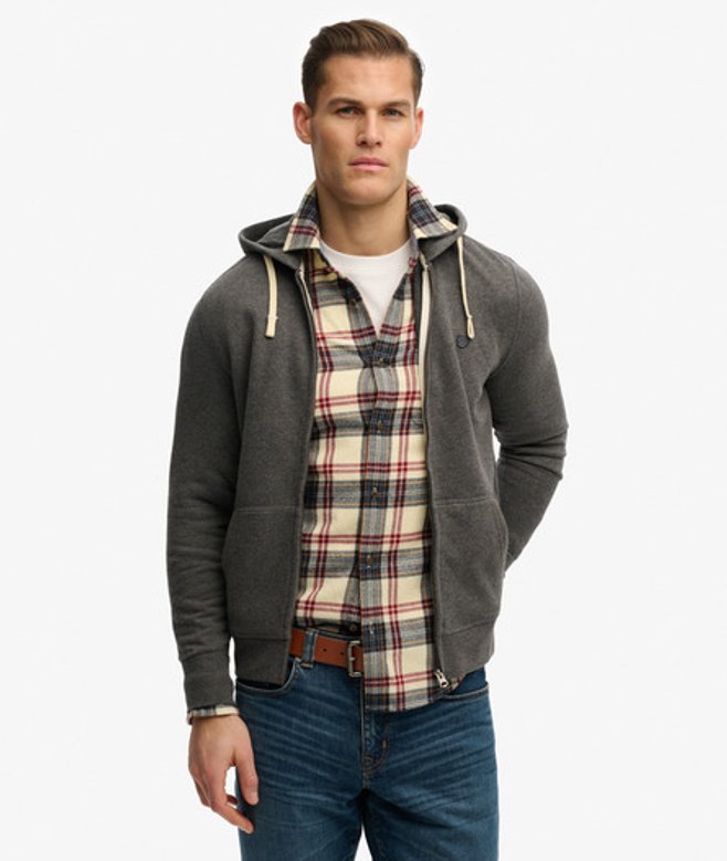 Monogram Geborduurde Zip Hoodie