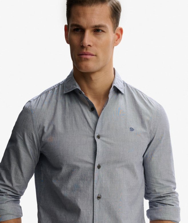 Poplin Overhemd Met Lange Mouwen En Cut Away Kraag