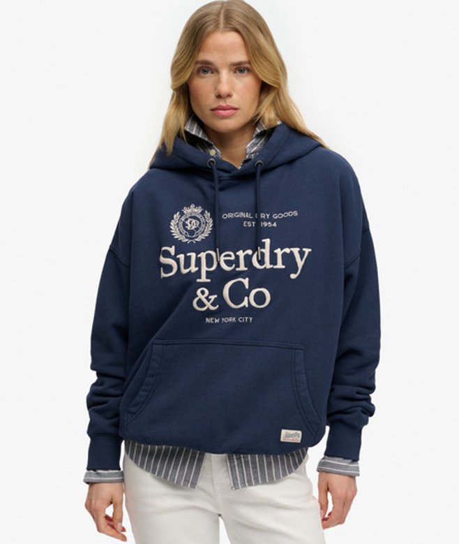 Luxe Casual Geborduurde Relaxed Hoodie