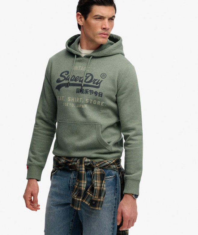 Heritage Hoodie met Vintage Logo en Relaxte Pasvorm