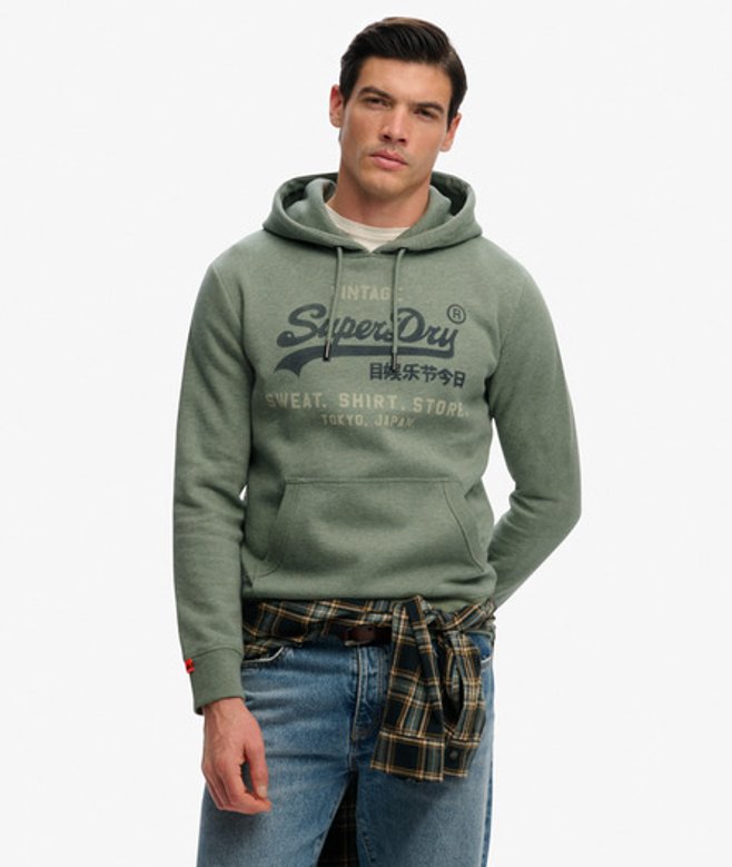 Heritage Hoodie met Vintage Logo en Relaxte Pasvorm
