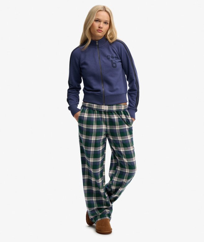 Katoenen Geruite Broek met Elastische Band