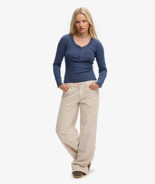 Mid Waist Baggy Mini Corduroy Broek