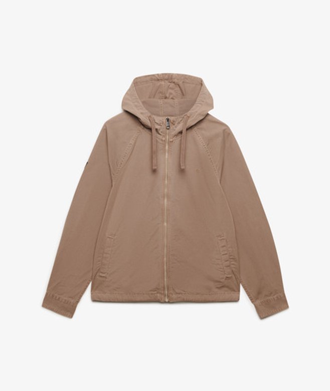 Gewassen Twill Jas met Capuchon