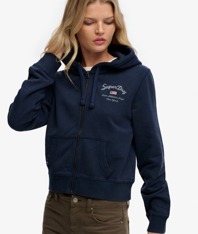 Athletic Essentials Cropped Zip Hoodie