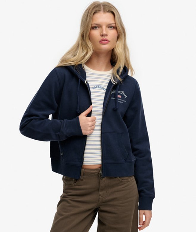 Athletic Essentials Cropped Zip Hoodie