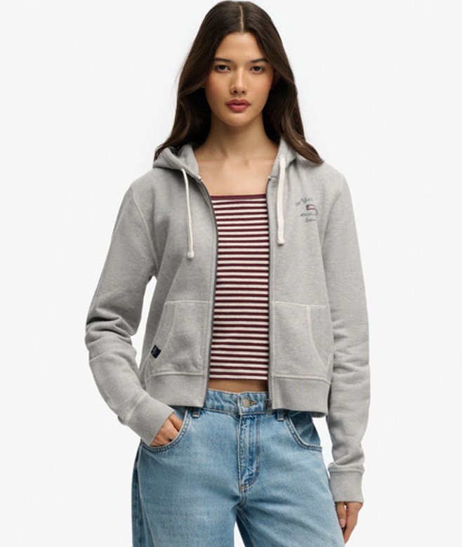 Athletic Essentials Cropped Zip Hoodie