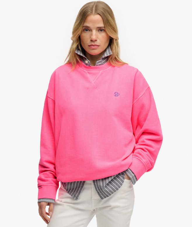 Superdry Studios Relaxed Crew Sweatshirt Pink