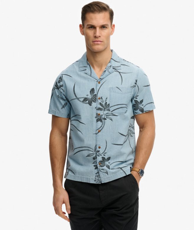 Vintage Loom Cabana Overhemd met Korte Mouwen