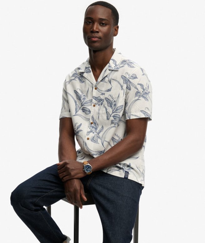 Vintage Loom Cabana Overhemd met Korte Mouwen