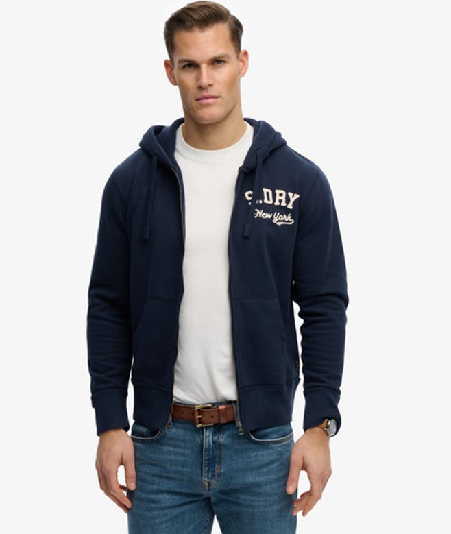Vintage Athletic Zip Hoodie
