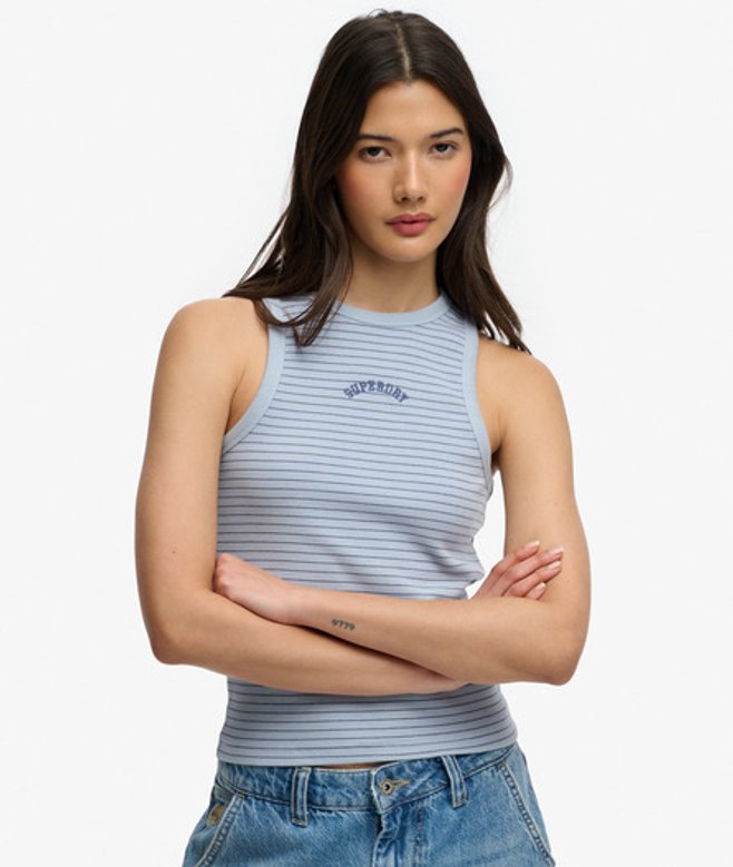 Superdry Essential Logo Strapless Racer Tanktop Cr&egrave;me