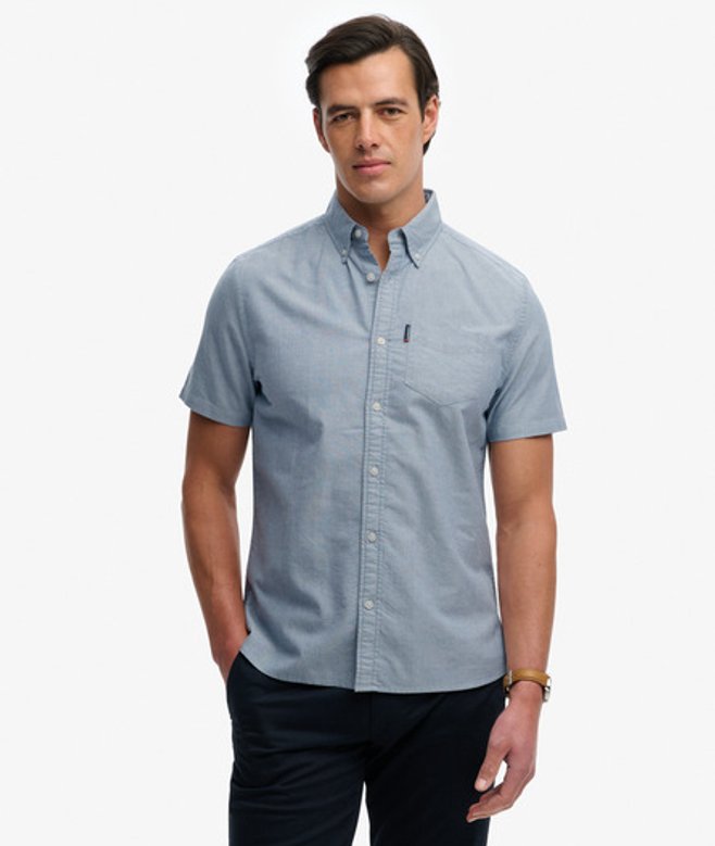 Essentials Oxford Overhemd met Korte Mouwen