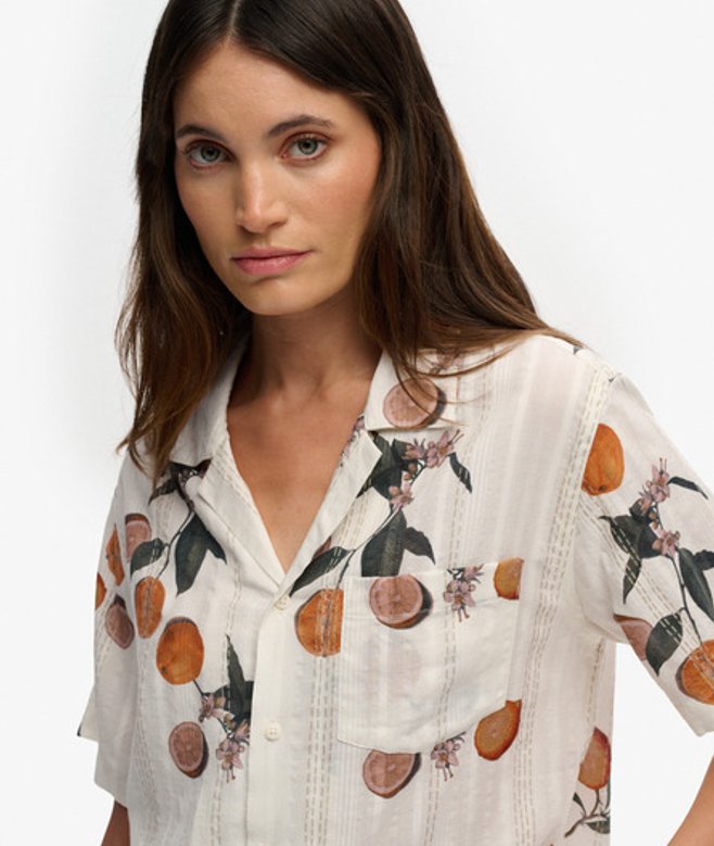 Beach Printed Overhemd met Korte Mouwen