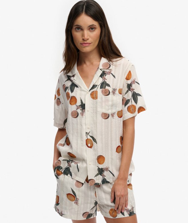 Beach Printed Overhemd met Korte Mouwen