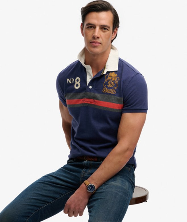 Double Emblem Jersey Rugby Polo