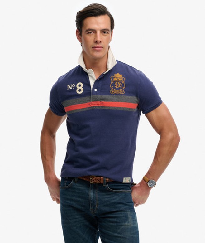 Double Emblem Jersey Rugby Polo