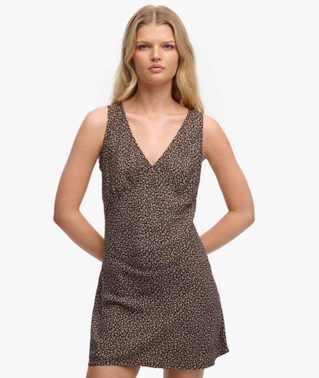 Geprinte Mini-jurk met Sweetheart Halslijn