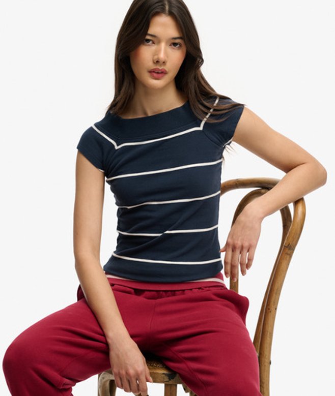 Athletic Off Shoulder Patroon Top