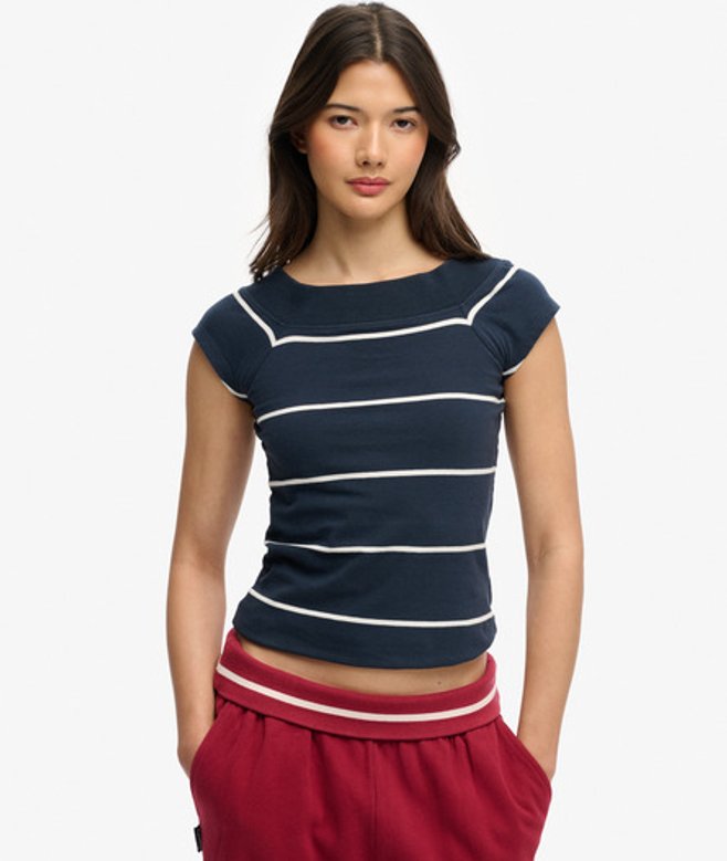 Athletic Off Shoulder Patroon Top