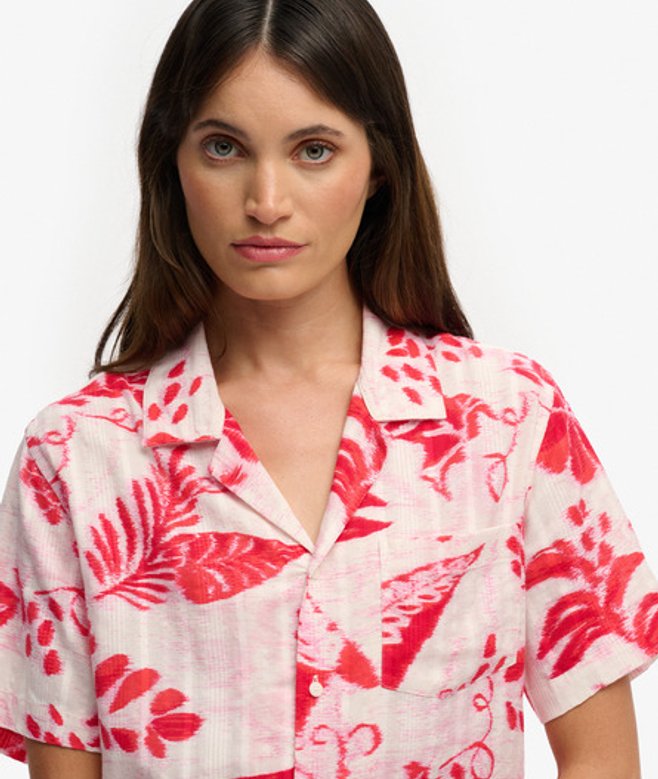 Beach Printed Overhemd met Korte Mouwen