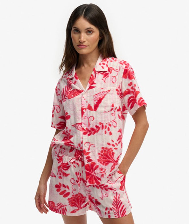 Beach Printed Overhemd met Korte Mouwen