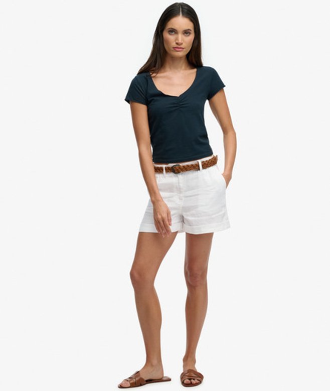 Linnen Shorts Met Middelhoge Taille