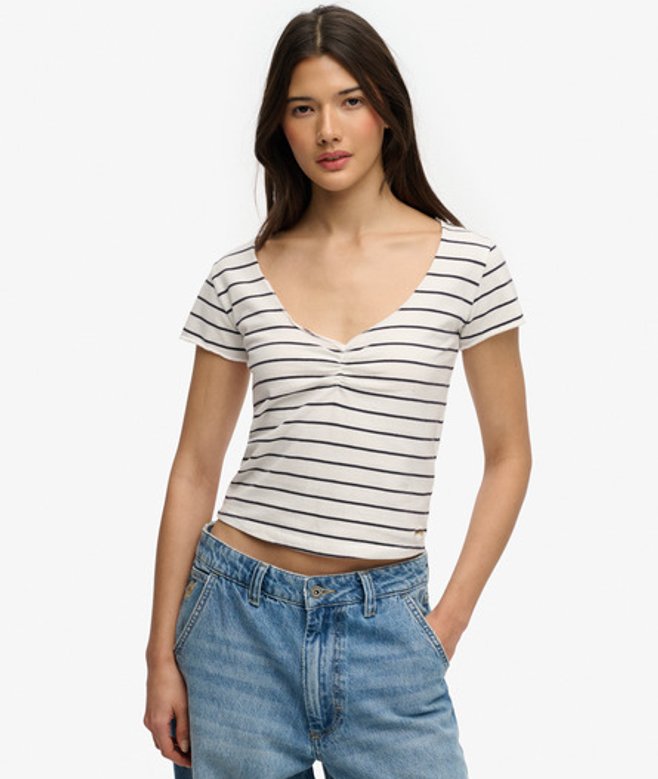 Athletic Essentials Top met Gerimpeld Patroon