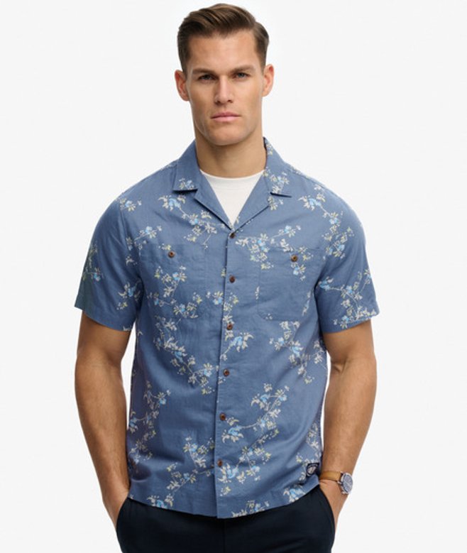 Bedrukt Strandoverhemd met Korte Mouwen