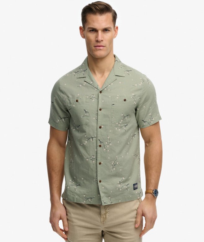 Bedrukt Strandoverhemd met Korte Mouwen