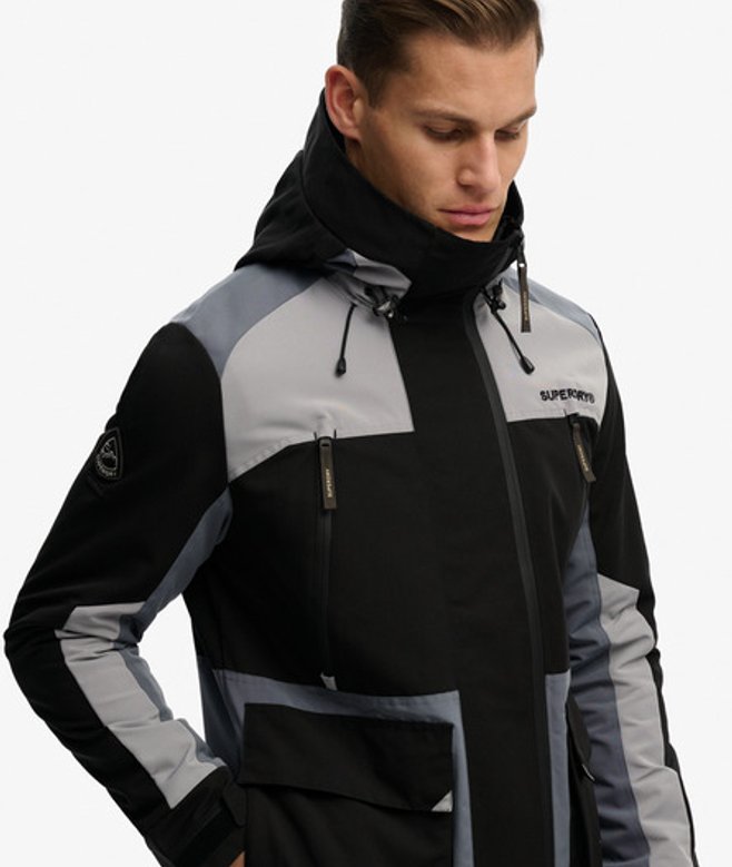 Colour Block Windbreaker Jas met Capuchon