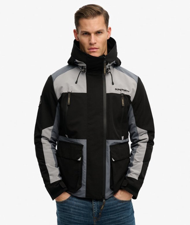 Colour Block Windbreaker Jas met Capuchon