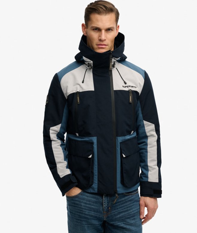 Colour Block Windbreaker Jas met Capuchon