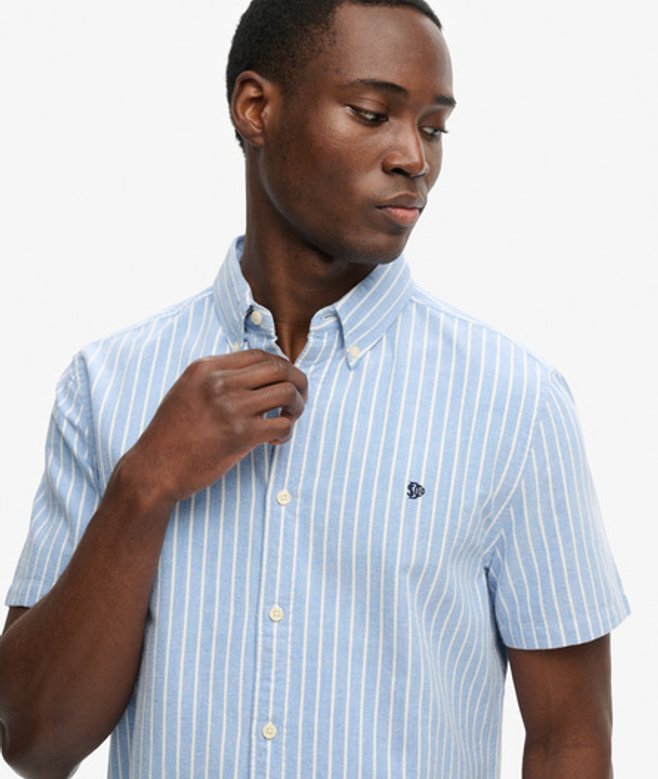 Preppy Oxford Overhemd met Korte Mouwen