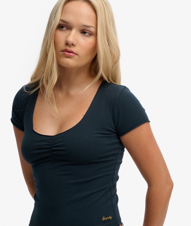 Athletic Essentials T-shirt met Korte Mouwen en Rimpeleffect