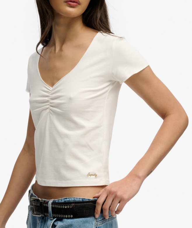 Athletic Essentials T-shirt met Korte Mouwen en Rimpeleffect