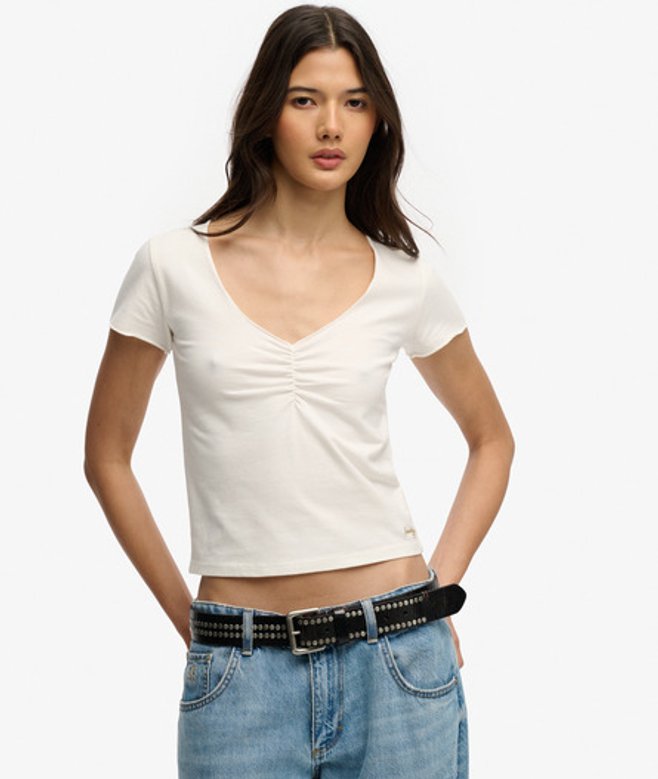 Athletic Essentials T-shirt met Korte Mouwen en Rimpeleffect