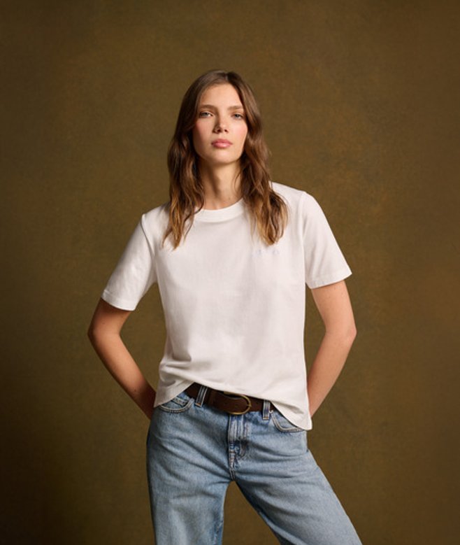 Superdry Women's Essential Logo Embroidered T-shirt White / Optic