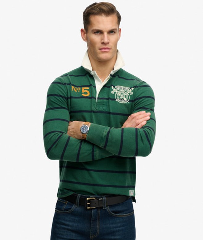Double Emblem Stripe Rugbytop