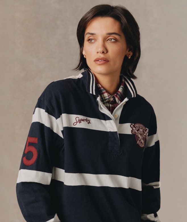 Crest Stripe Rugby Top