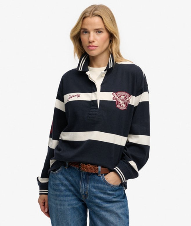 Crest Stripe Rugby Top