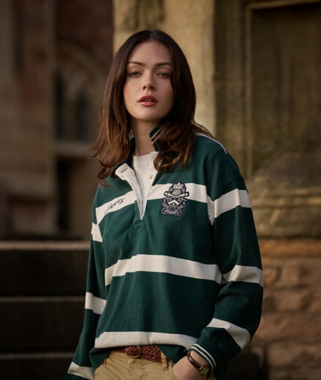 Crest Stripe Rugby Top