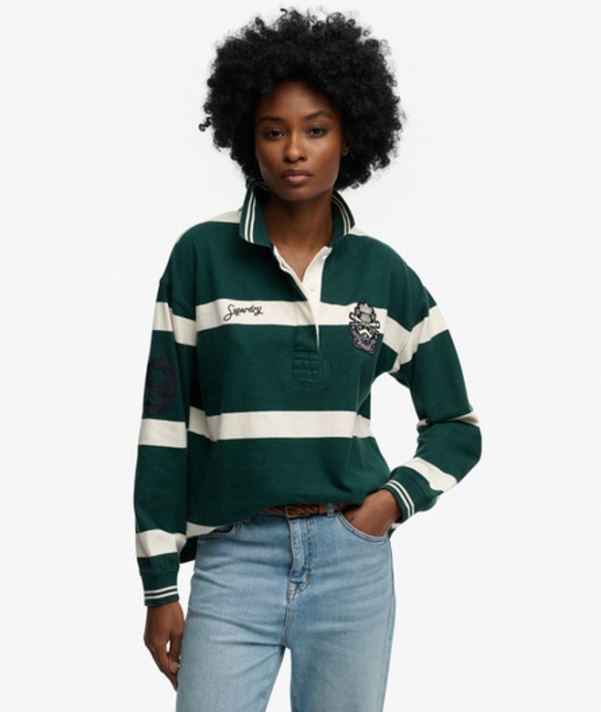 Crest Stripe Rugby Top