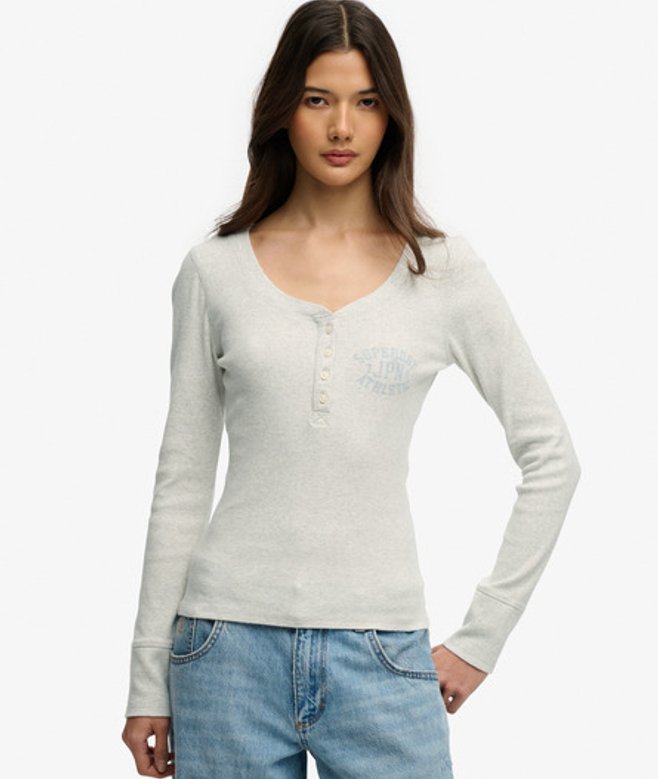 Athletic Button Down Longsleeve Top