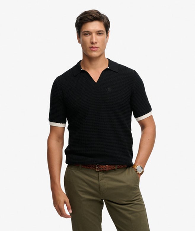Gebreide Johnny Collar Polo