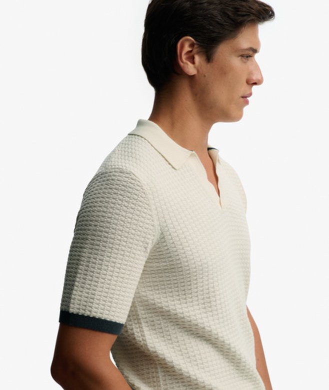 Gebreide Johnny Collar Polo
