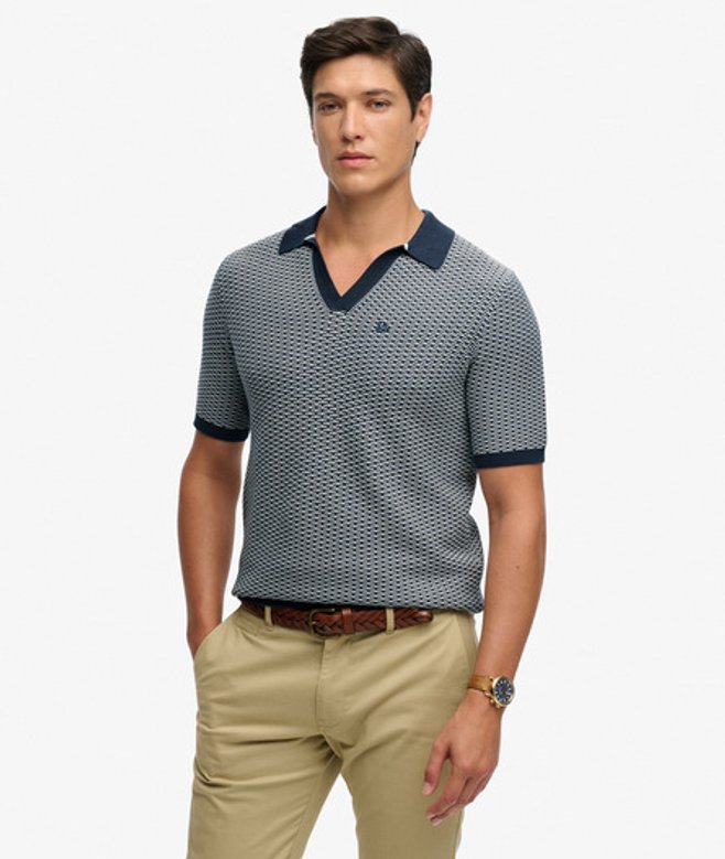 Gebreide Johnny Collar Polo