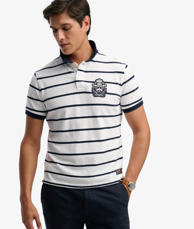 Crest Stripe Poloshirt