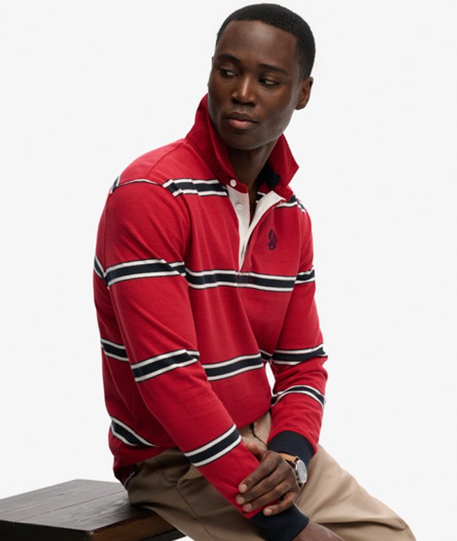 Vintage Athletic Stripe Rugby Top